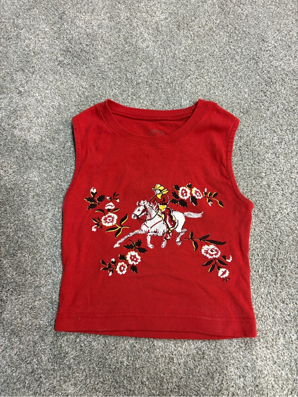 Red Cowboy Cutout Back Top